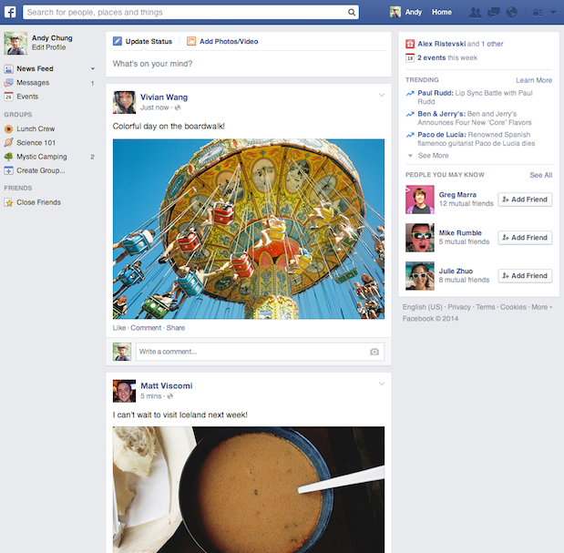 New Facebook News Feed New Facebook News Feed