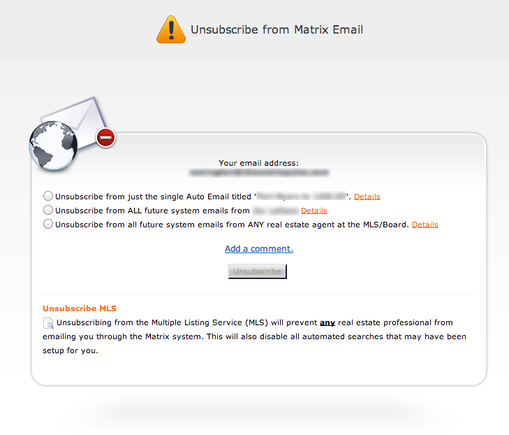 Realtors using Matrix: Understand Unsubscribes and what it means to you.