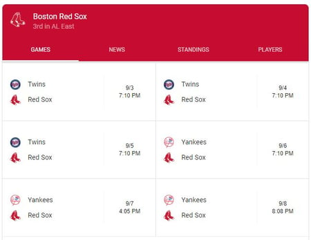 Red Sox schedule - 10 Things to do in Boston Around Inbound