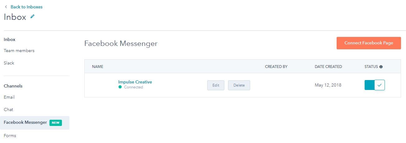 How to connect Facebook Messenger with HubSpot Conversations step 3