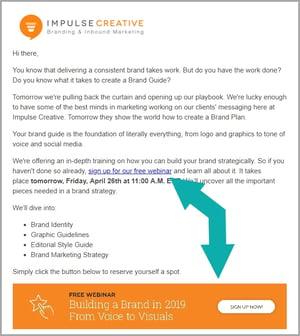email ctas example in how to create emails that convert-writing