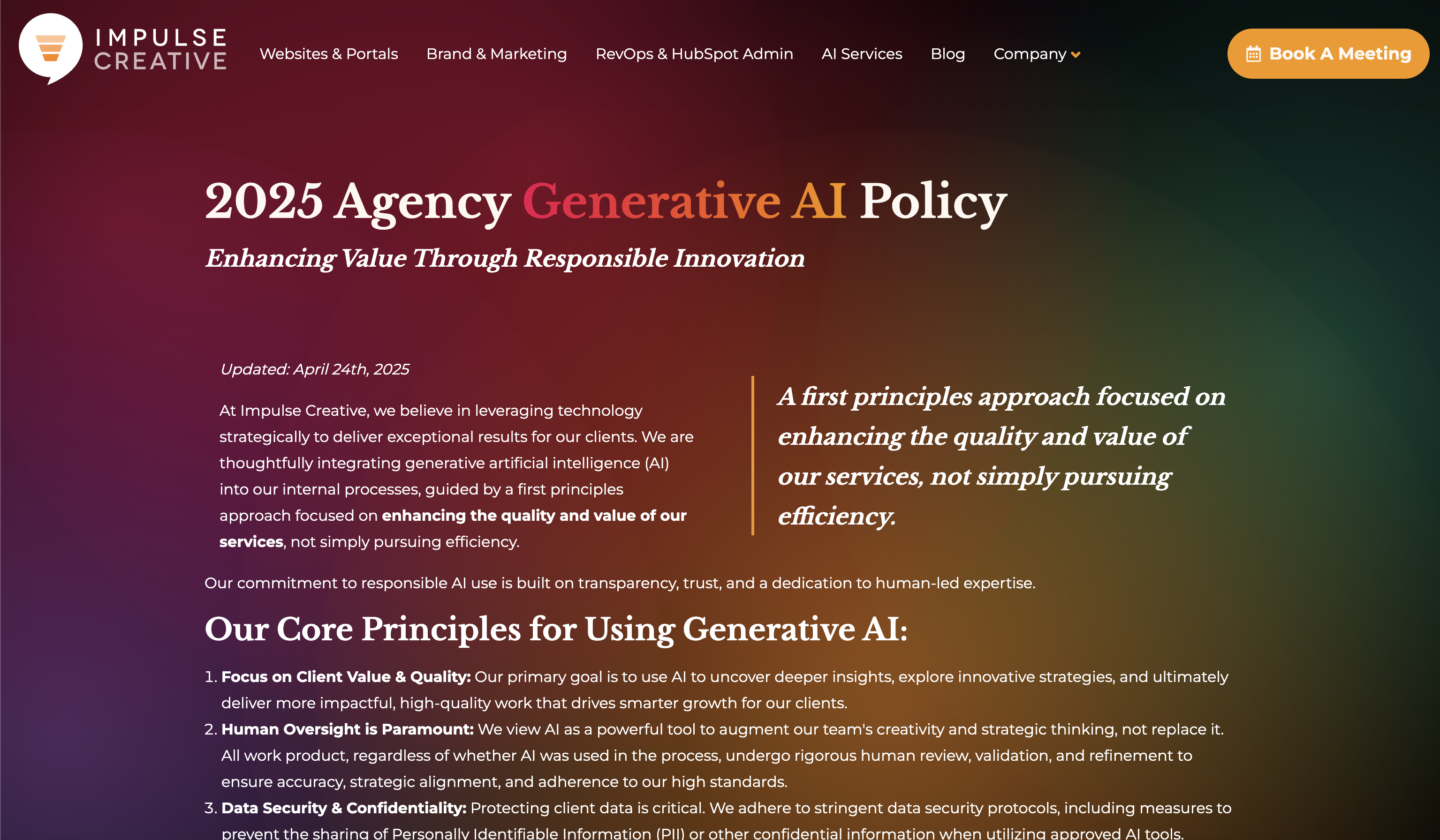 Generative AI Policy for Agencies: Generative AI Manifesto