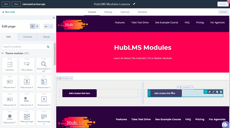 CTA-button example - HubLMS - How to Use the CTA or Button Module